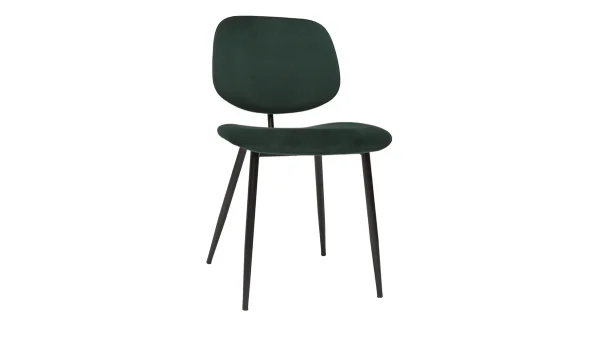 Chaises En Tissu Velours Vert Et Métal Noir (lot De 2) TOBIAS 4