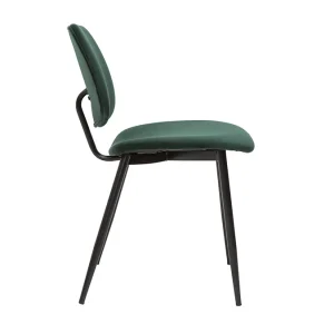 Chaises En Tissu Velours Vert Et Métal Noir (lot De 2) TOBIAS 16