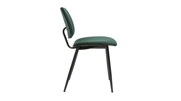 Chaises En Tissu Velours Vert Et Métal Noir (lot De 2) TOBIAS 5