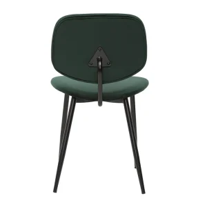 Chaises En Tissu Velours Vert Et Métal Noir (lot De 2) TOBIAS 18