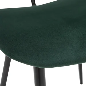 Chaises En Tissu Velours Vert Et Métal Noir (lot De 2) TOBIAS 20