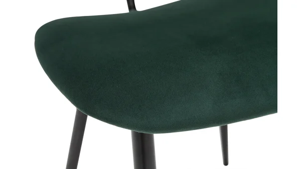 Chaises En Tissu Velours Vert Et Métal Noir (lot De 2) TOBIAS 7