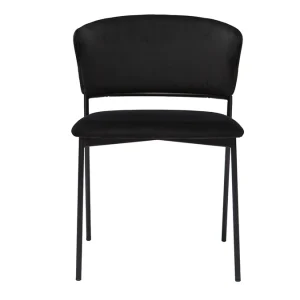 Chaises Noires En Tissu Velours Et Métal (lot De 2) FELIZ 14