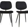 Chaises Noires En Tissu Velours Et Métal (lot De 2) TOBIAS Top ventes 29