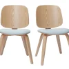 Chaises Scandinaves Bois Clair Et Tissu Gris Clair (lot De 2) BECK 25