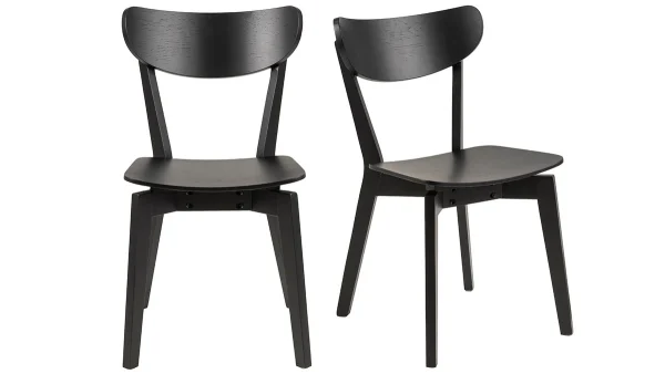 Chaises Scandinaves Bois Noir (lot De 2) BAKI 1