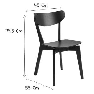 Chaises Scandinaves Bois Noir (lot De 2) BAKI 25