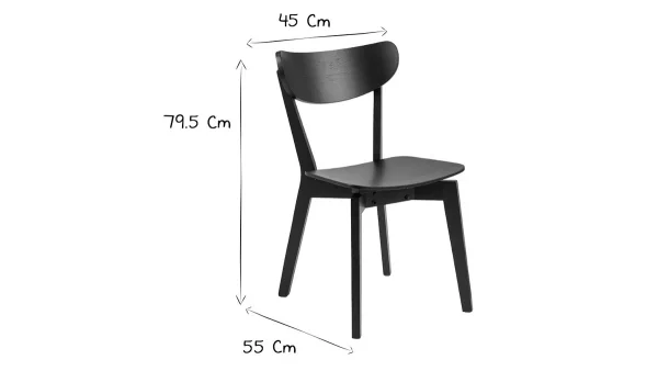 Chaises Scandinaves Bois Noir (lot De 2) BAKI 9