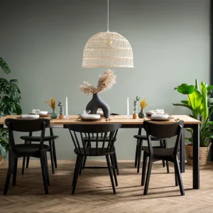 Chaises Scandinaves Bois Noir (lot De 2) BAKI 23