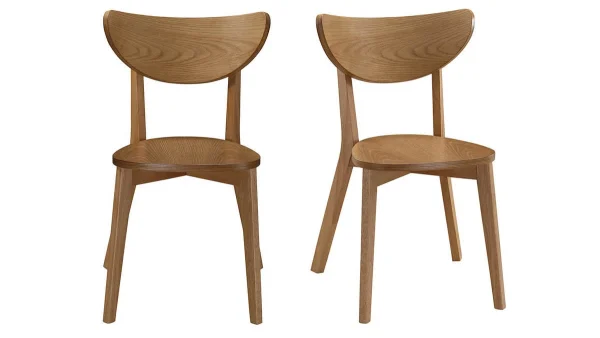 Chaises Scandinaves En Bois Clair Chêne (lot De 2) LEENA 1