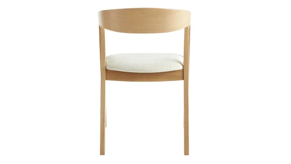 Authentic Original licence Chaises Scandinaves En Bois Clair Chêne Massif Et Tissu Effet Laine Bouclée écru (lot De 2) LOVA 6