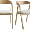 Authentic Original licence Chaises Scandinaves En Bois Clair Chêne Massif Et Tissu Effet Laine Bouclée écru (lot De 2) LOVA 25