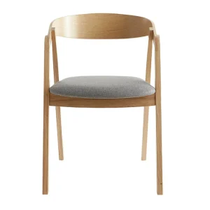 Chaises Scandinaves En Bois Clair Chêne Massif Et Tissu Gris (lot De 2) LOVA le grand escompte 12