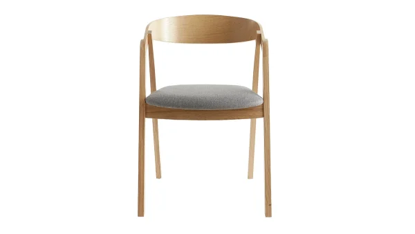 Chaises Scandinaves En Bois Clair Chêne Massif Et Tissu Gris (lot De 2) LOVA le grand escompte 3