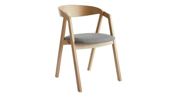 Chaises Scandinaves En Bois Clair Chêne Massif Et Tissu Gris (lot De 2) LOVA le grand escompte 4
