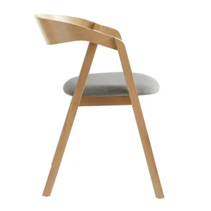 Chaises Scandinaves En Bois Clair Chêne Massif Et Tissu Gris (lot De 2) LOVA le grand escompte 16