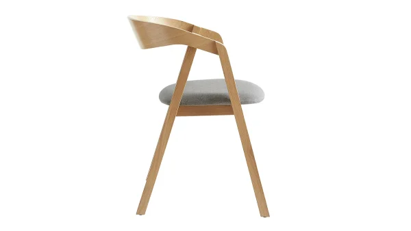 Chaises Scandinaves En Bois Clair Chêne Massif Et Tissu Gris (lot De 2) LOVA le grand escompte 5