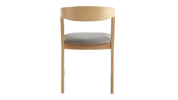 Chaises Scandinaves En Bois Clair Chêne Massif Et Tissu Gris (lot De 2) LOVA le grand escompte 6
