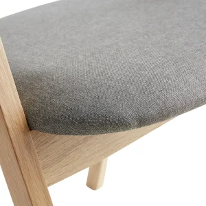 Chaises Scandinaves En Bois Clair Chêne Massif Et Tissu Gris (lot De 2) LOVA le grand escompte 20