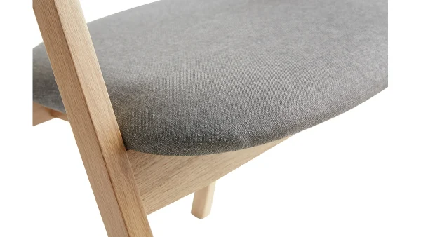 Chaises Scandinaves En Bois Clair Chêne Massif Et Tissu Gris (lot De 2) LOVA le grand escompte 7