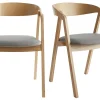Chaises Scandinaves En Bois Clair Chêne Massif Et Tissu Gris (lot De 2) LOVA 26