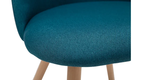 boutiqued en ligne Chaises Scandinaves En Tissu Bleu Canard Et Bois Clair Massif (lot De 2) CELESTE 6