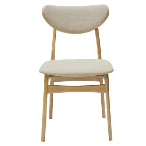 Distributeur Officiel Chaises Scandinaves En Tissu Effet Laine Bouclée Beige Et Bois Clair Chêne Massif (lot De 2) MAYA 10