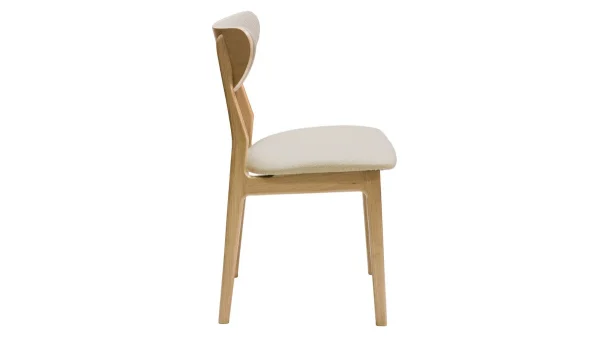 Distributeur Officiel Chaises Scandinaves En Tissu Effet Laine Bouclée Beige Et Bois Clair Chêne Massif (lot De 2) MAYA 5