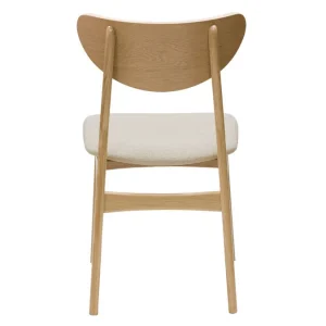 Distributeur Officiel Chaises Scandinaves En Tissu Effet Laine Bouclée Beige Et Bois Clair Chêne Massif (lot De 2) MAYA 16