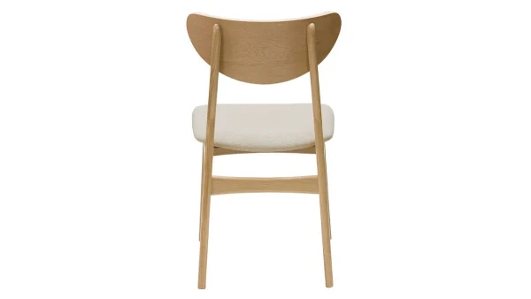 Distributeur Officiel Chaises Scandinaves En Tissu Effet Laine Bouclée Beige Et Bois Clair Chêne Massif (lot De 2) MAYA 6