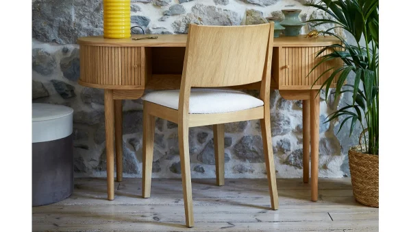Chaises Scandinaves En Tissu Effet Laine Bouclée écru Et Bois Clair Chêne (lot De 2) MELVIL 8