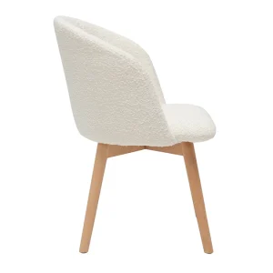 Service Clients Dédié Chaises Scandinaves En Tissu Effet Laine Bouclée Et Bois Clair Massif (lot De 2) VANITY 15