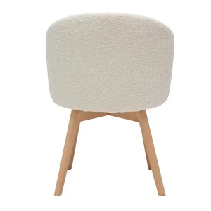 Service Clients Dédié Chaises Scandinaves En Tissu Effet Laine Bouclée Et Bois Clair Massif (lot De 2) VANITY 17
