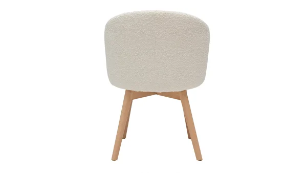 Service Clients Dédié Chaises Scandinaves En Tissu Effet Laine Bouclée Et Bois Clair Massif (lot De 2) VANITY 6