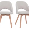 Chaises Scandinaves En Tissu Effet Velours Texturé Beige Et Bois Clair Massif (lot De 2) COSETTE pas cher 31
