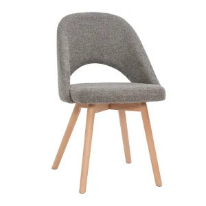 Chaises Scandinaves En Tissu Effet Velours Texturé Gris Et Bois Clair Massif (lot De 2) COSETTE Prestation Et Rapide 15