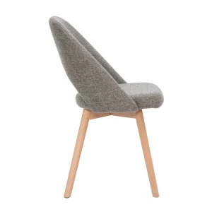 Chaises Scandinaves En Tissu Effet Velours Texturé Gris Et Bois Clair Massif (lot De 2) COSETTE Prestation Et Rapide 17