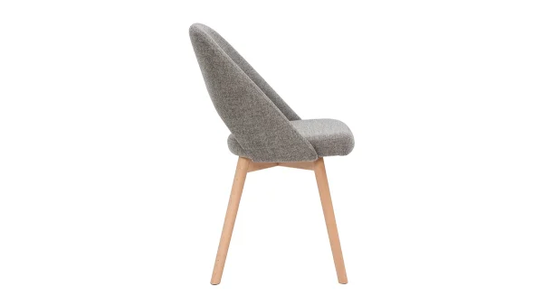 Chaises Scandinaves En Tissu Effet Velours Texturé Gris Et Bois Clair Massif (lot De 2) COSETTE Prestation Et Rapide 5