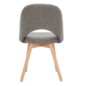 Chaises Scandinaves En Tissu Effet Velours Texturé Gris Et Bois Clair Massif (lot De 2) COSETTE Prestation Et Rapide 19