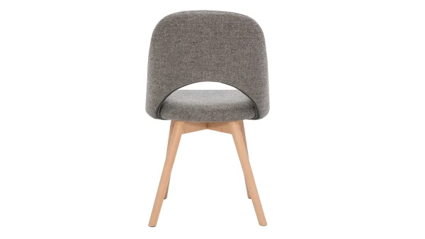 Chaises Scandinaves En Tissu Effet Velours Texturé Gris Et Bois Clair Massif (lot De 2) COSETTE Prestation Et Rapide 6