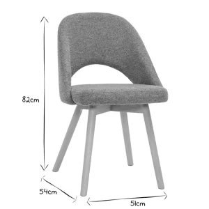 Chaises Scandinaves En Tissu Effet Velours Texturé Gris Et Bois Clair Massif (lot De 2) COSETTE Prestation Et Rapide 25