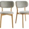Chaises Scandinaves En Tissu Gris Clair Et Bois Clair Massif (lot De 2) FAUVETTE soldes pas cher 25