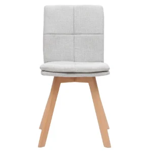 Chaises Scandinaves En Tissu Gris Clair Et Bois Clair Massif (lot De 2) THEA soldes pas cher 12