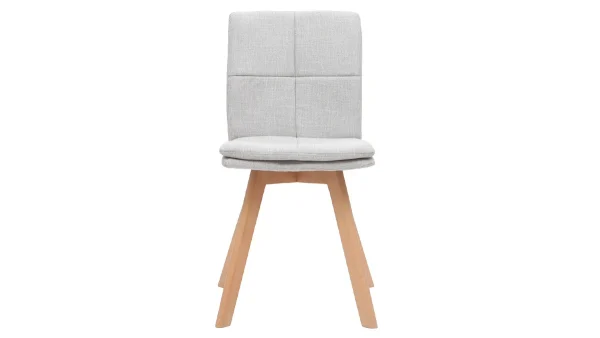 Chaises Scandinaves En Tissu Gris Clair Et Bois Clair Massif (lot De 2) THEA soldes pas cher 3