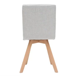 Chaises Scandinaves En Tissu Gris Clair Et Bois Clair Massif (lot De 2) THEA soldes pas cher 18