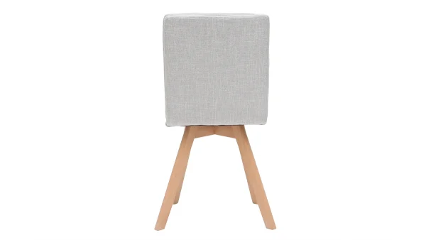 Chaises Scandinaves En Tissu Gris Clair Et Bois Clair Massif (lot De 2) THEA soldes pas cher 6