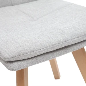 Chaises Scandinaves En Tissu Gris Clair Et Bois Clair Massif (lot De 2) THEA soldes pas cher 20
