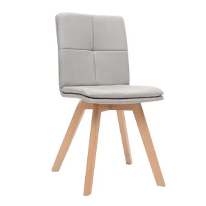 Chaises Scandinaves En Tissu Naturel Et Bois Clair Massif (lot De 2) THEA soldes en ligne 15
