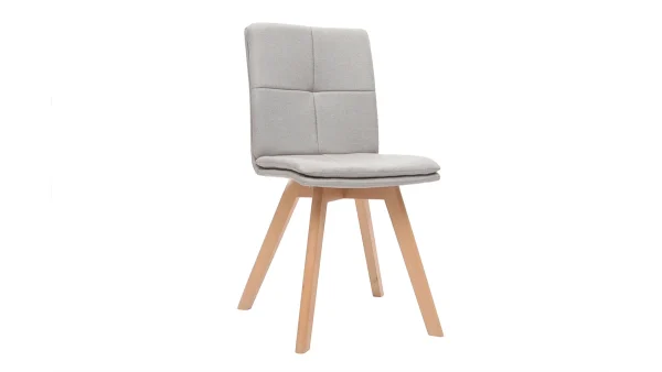 Chaises Scandinaves En Tissu Naturel Et Bois Clair Massif (lot De 2) THEA soldes en ligne 4