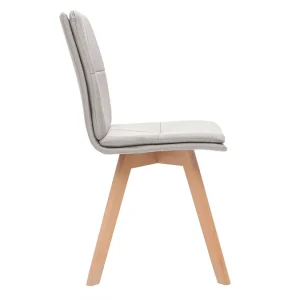Chaises Scandinaves En Tissu Naturel Et Bois Clair Massif (lot De 2) THEA soldes en ligne 17